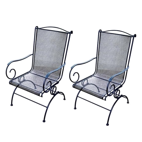Woodard Uptown Patio Steel Mesh Coil Spring Rocker Chair, Black (2 Pack)