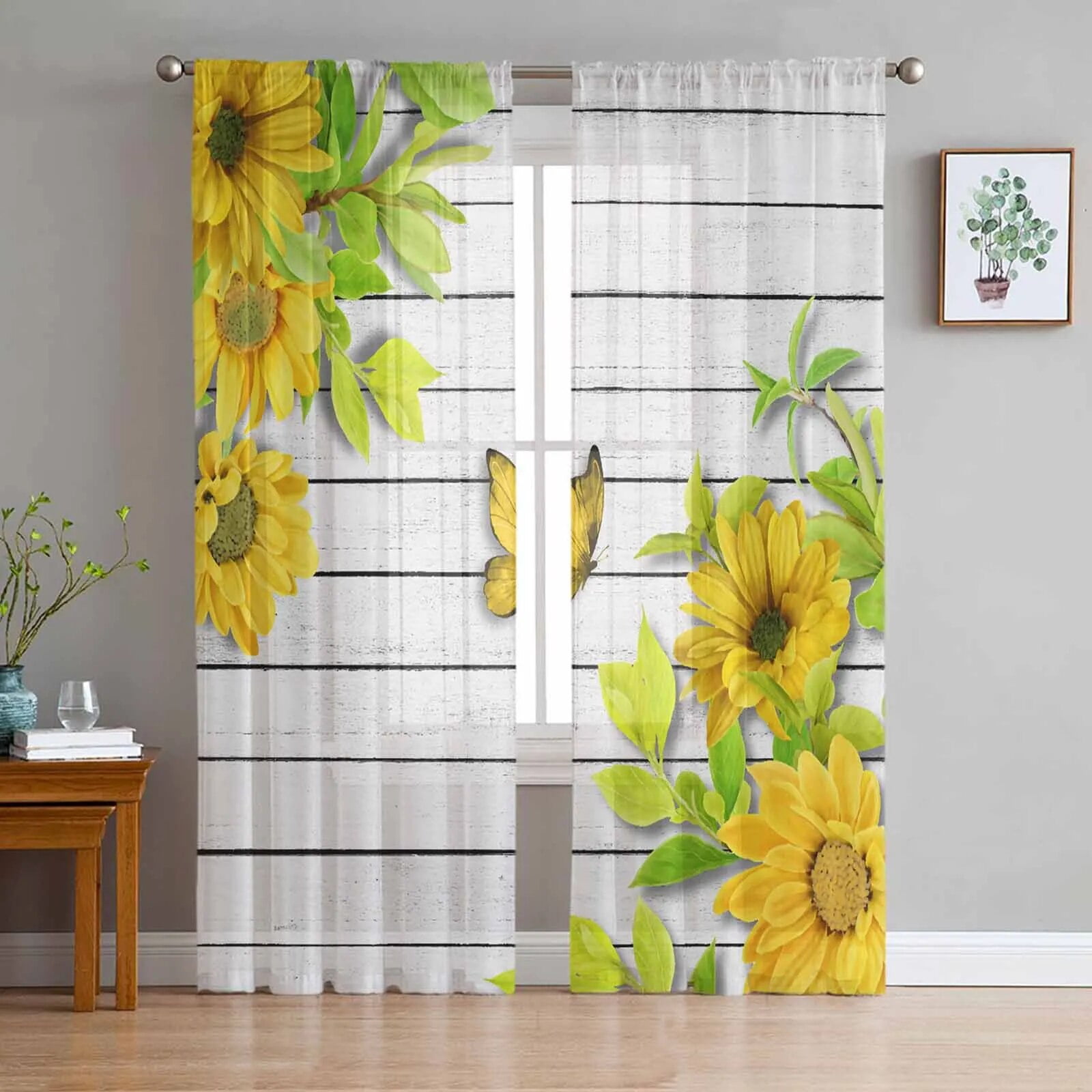 Sheer Sunflower Curtains - f4u2jlo