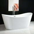 thumbnail image 1 of Woodbridge 67" Acrylic Freestanding Bathtub Contemporary Soaking Tub with Brushed Nickel Overflow and Drain, B-0010, 1 of 11