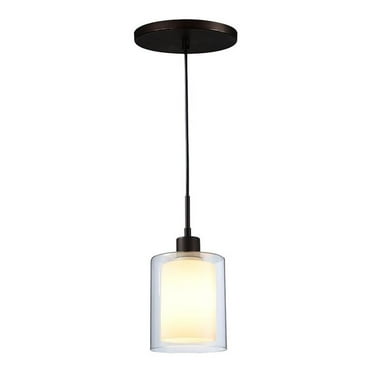 Woodbridge Lighting Alaina 1 Light Mini Pendant in Bronze/Opal Glass