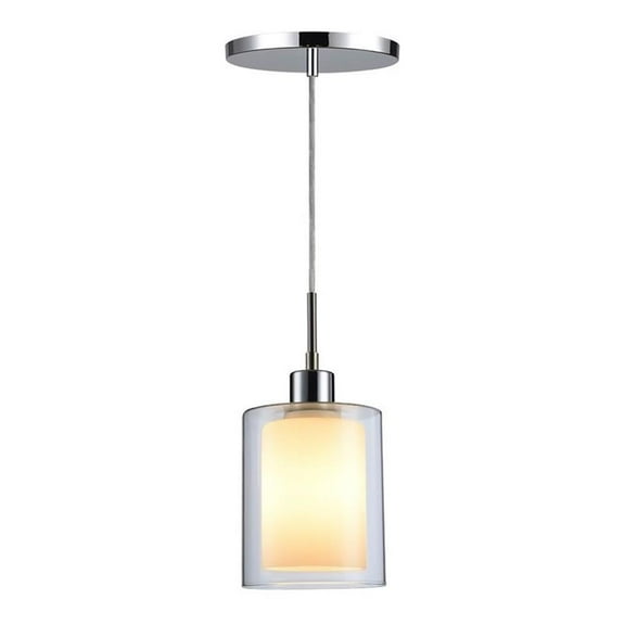 Woodbridge Lighting Alaina 1 Light Mini Pendant in Chrome/Opal Glass
