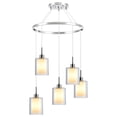 thumbnail image 1 of Woodbridge Lighting Alaina 5-Light Glass Chandelier in Chrome/Opal, 1 of 4