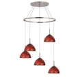 thumbnail image 1 of Woodbridge Lighting Alexis 5-Light Metal Steel Pendant Chandelier in Mosaic Red, 1 of 4