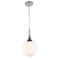 thumbnail image 1 of Woodbridge Lighting Alicia 1-light Steel & Glass Mini Pendant in Nickel/Opal, 1 of 2