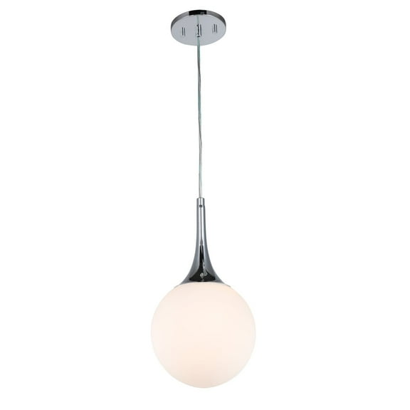 Woodbridge Lighting Alicia 1-light Steel & Glass Mini Pendant in Nickel/Opal
