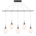 thumbnail image 1 of Woodbridge Lighting Alicia 5-Light Glass Linear Pendant in Chrome/Bronze/Opal, 1 of 6