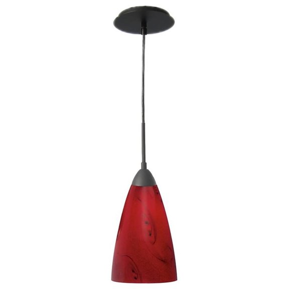 Woodbridge Lighting Art Glass 1-Light Mini-Pendant in Nova/Metallic Bronze