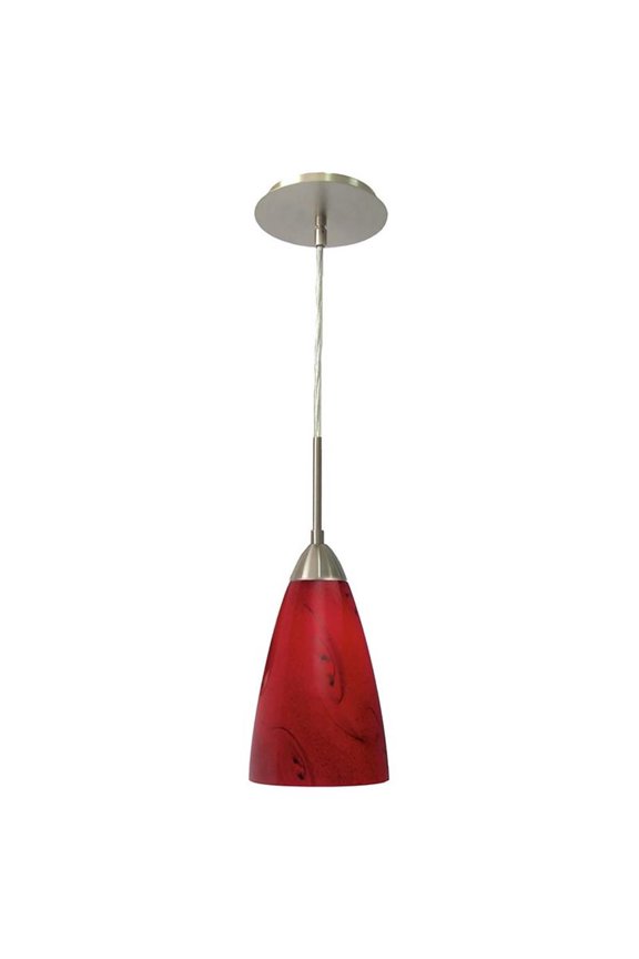 Art Glass 1-Light Mini-Pendant in Nova/Satin Nickel