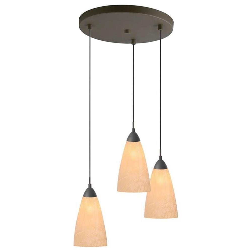 Matte Glass and Metallic Bronze 72" Cluster Pendant Light
