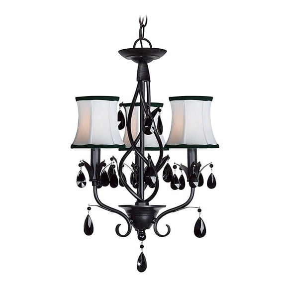 Woodbridge Lighting Avigneau 3-Light Metal Steel Mini Chandelier in Black