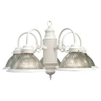 Woodbridge Lighting Basic 24" 5-light Steel & Glass Chandelier in White/Clear