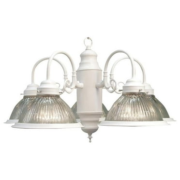 Woodbridge Lighting Basic 24" 5-light Steel & Glass Chandelier in White/Clear