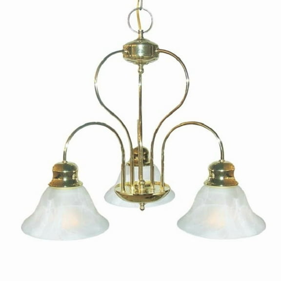 Woodbridge Lighting Basic 3-Light Metal Chandelier in Polished Brass