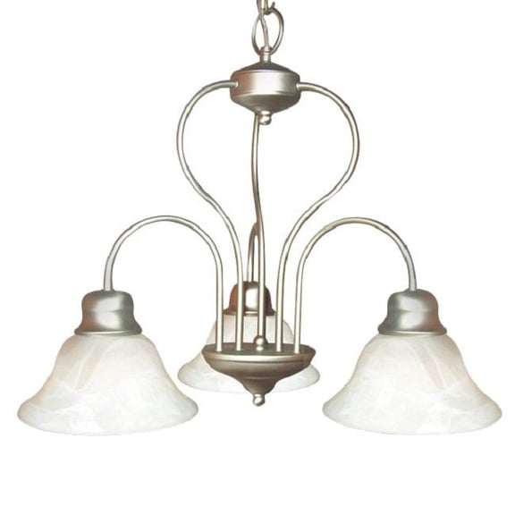Woodbridge Lighting Basic 3-Light Metal Chandelier in Satin Nickel