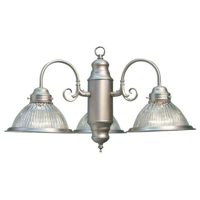 Woodbridge Lighting Basic 3-light Glass Chandelier in Satin Nickel/Clear