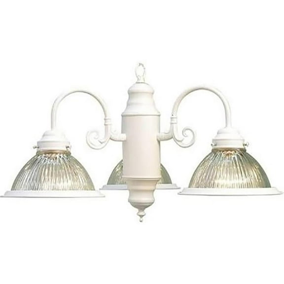 Woodbridge Lighting Basic 3-light Glass Chandelier in White/Clear Prism