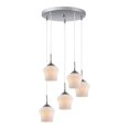 thumbnail image 1 of Woodbridge Lighting Belmont 5-Light Steel Metal Mini Pendant in Satin Nickel, 1 of 2