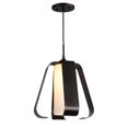 thumbnail image 1 of Woodbridge Lighting Bent 1 Light Steel and Glass Mid Pendant in Metallic Bronze, 1 of 4