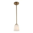 thumbnail image 1 of Woodbridge Lighting Berkley 1 Light Steel/Glass Mini Pendant in Brushed Brass, 1 of 4