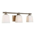 thumbnail image 1 of Woodbridge Lighting Blaire 3-Light Steel and Glass Bath Light in Brushed Brass, 1 of 4