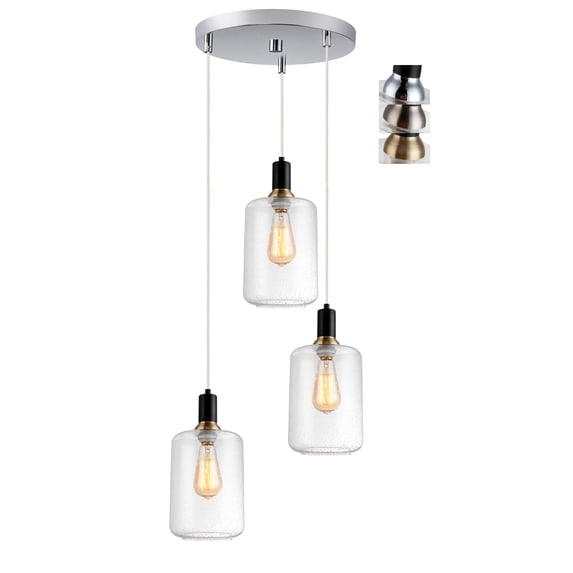 Woodbridge Lighting Blake 6.5" Metal Cluster with Vintage Bulb in Satin Nickel