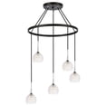 thumbnail image 1 of Woodbridge Lighting Bristol 5-Light Glass Chandelier in Chrome/Bronze/Clear, 1 of 4