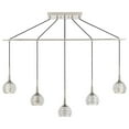 thumbnail image 1 of Woodbridge Lighting Bristol 5Lt Glass Linear Pendant in Satin Nickel/Mercury, 1 of 5