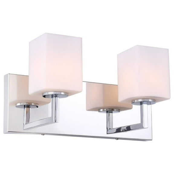 Woodbridge Lighting Candice 2Lt Glass Bath Light in Chrome/Opal Square