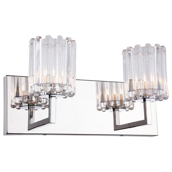 Woodbridge Lighting Candice 2Lt Glass LED Bath Light in Chrome/Swizzle Stick