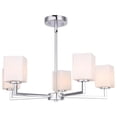 thumbnail image 1 of Woodbridge Lighting Candice 5-Light Glass Chandelier in Chrome/Opal Square, 1 of 4