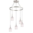 thumbnail image 1 of Woodbridge Lighting Candice Frosted Square Metal Chandelier in Satin Nickel, 1 of 6