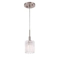 thumbnail image 1 of Woodbridge Lighting Candice Swizzle Stick Cylinder Metal Mini-Pendant in Nickel, 1 of 4