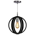 thumbnail image 1 of Woodbridge Lighting Celestial 1 Light Wood Pendant in Satin Nickel/Wenge Black, 1 of 3