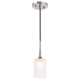 thumbnail image 1 of Woodbridge Lighting Chelsea 1-Light Opal Glass Mini Pendant in Satin Nickel, 1 of 4