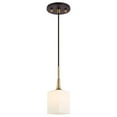 thumbnail image 1 of Woodbridge Lighting Chelsea 1Lt Glass Mini-Pendant in Brass/Bronze/Opal, 1 of 4
