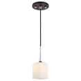 thumbnail image 1 of Woodbridge Lighting Chelsea 1Lt Square Glass Mini-Pendant in Chrome/Bronze/Opal, 1 of 4