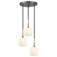 thumbnail image 1 of Woodbridge Lighting Chelsea 3-Light Glass Cluster Pendant in Brass/Bronze, 1 of 4