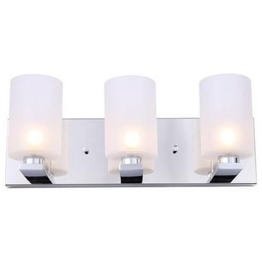 Woodbridge Lighting Claudia 3-Light Opal Cylinder Glass Bath in Chrome