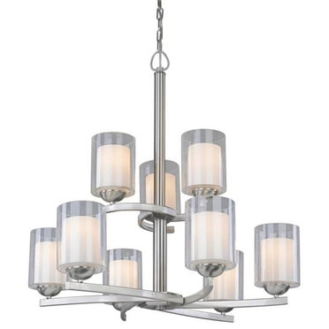 Woodbridge Lighting Cosmo 9-Light Metal Chandelier in Satin Nickel