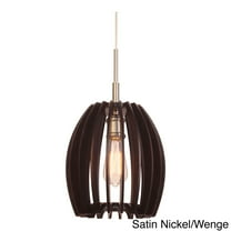 Woodbridge Lighting Crescendo Canopy 1 Light Wood Mini Pendant in Nickel/Black