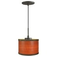 thumbnail image 1 of Woodbridge Lighting Drum 1-Light Wood Mini-Pendant in Bronze/Veneer Brulee, 1 of 1