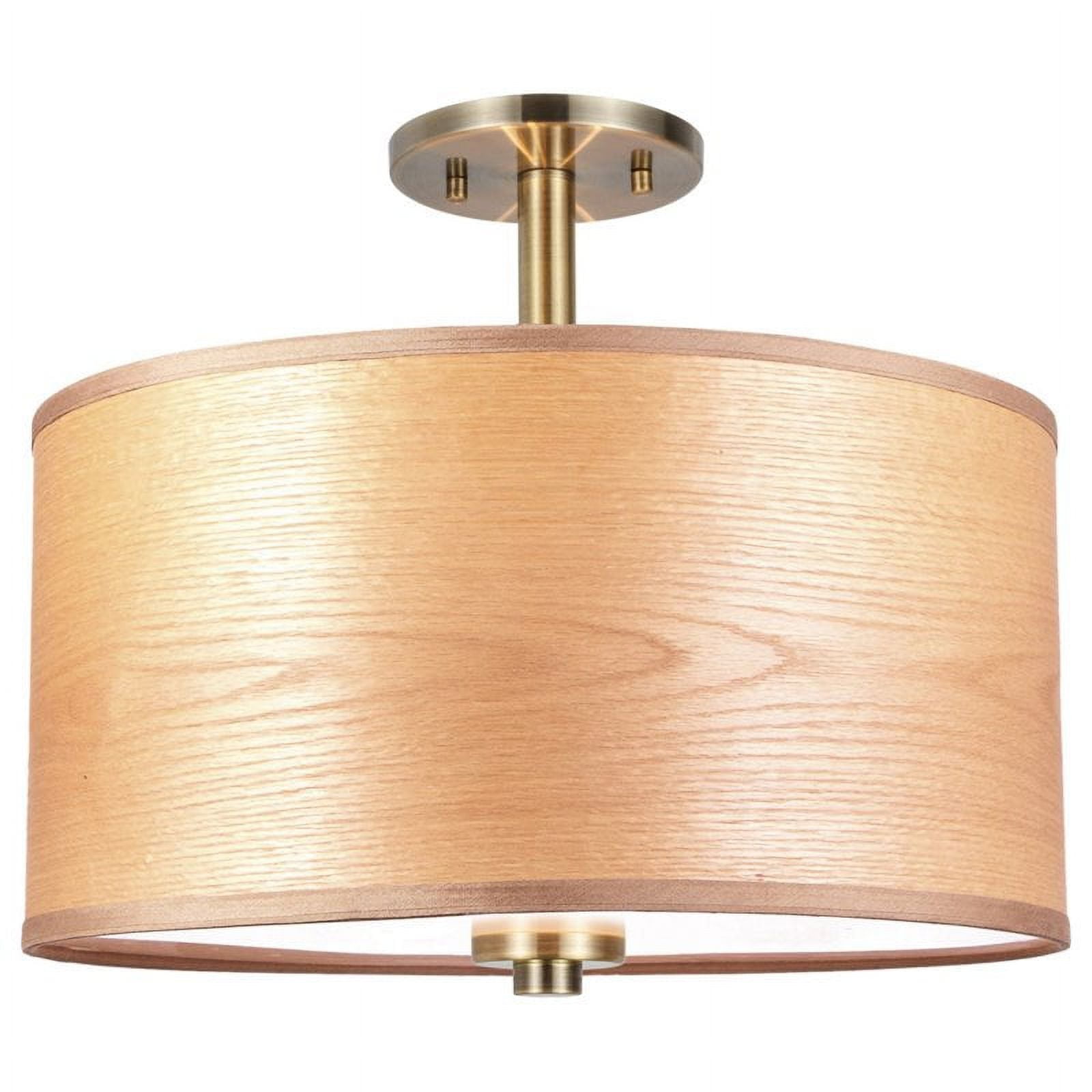 Brulee Brass Drum 3-Light Semi-Flush Ceiling Mount