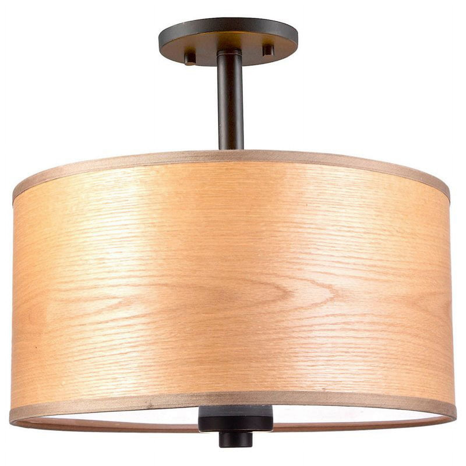 Bronze Brulee Drum Semi-Flush Ceiling Mount Light