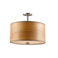 thumbnail image 1 of Woodbridge Lighting Drum Veneer 3-light Metal Semi-Flush Ceiling Mount in Nickel, 1 of 2