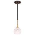 thumbnail image 1 of Woodbridge Lighting Elise 1-Light Glass Mini-Pendant in Brass/Bronze/Clear, 1 of 4