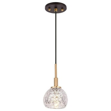 Woodbridge Lighting Elise 1-Light Glass Mini-Pendant in Brass/Bronze/Mercury