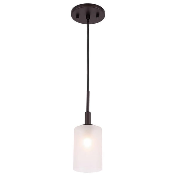 Woodbridge Lighting Elise 1-Light Glass Mini-Pendant in Bronze/Opal