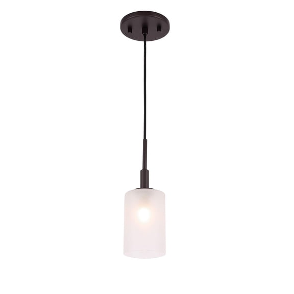Woodbridge Lighting Elise 1-Light Opal Glass & Steel Mini Pendant in Bronze
