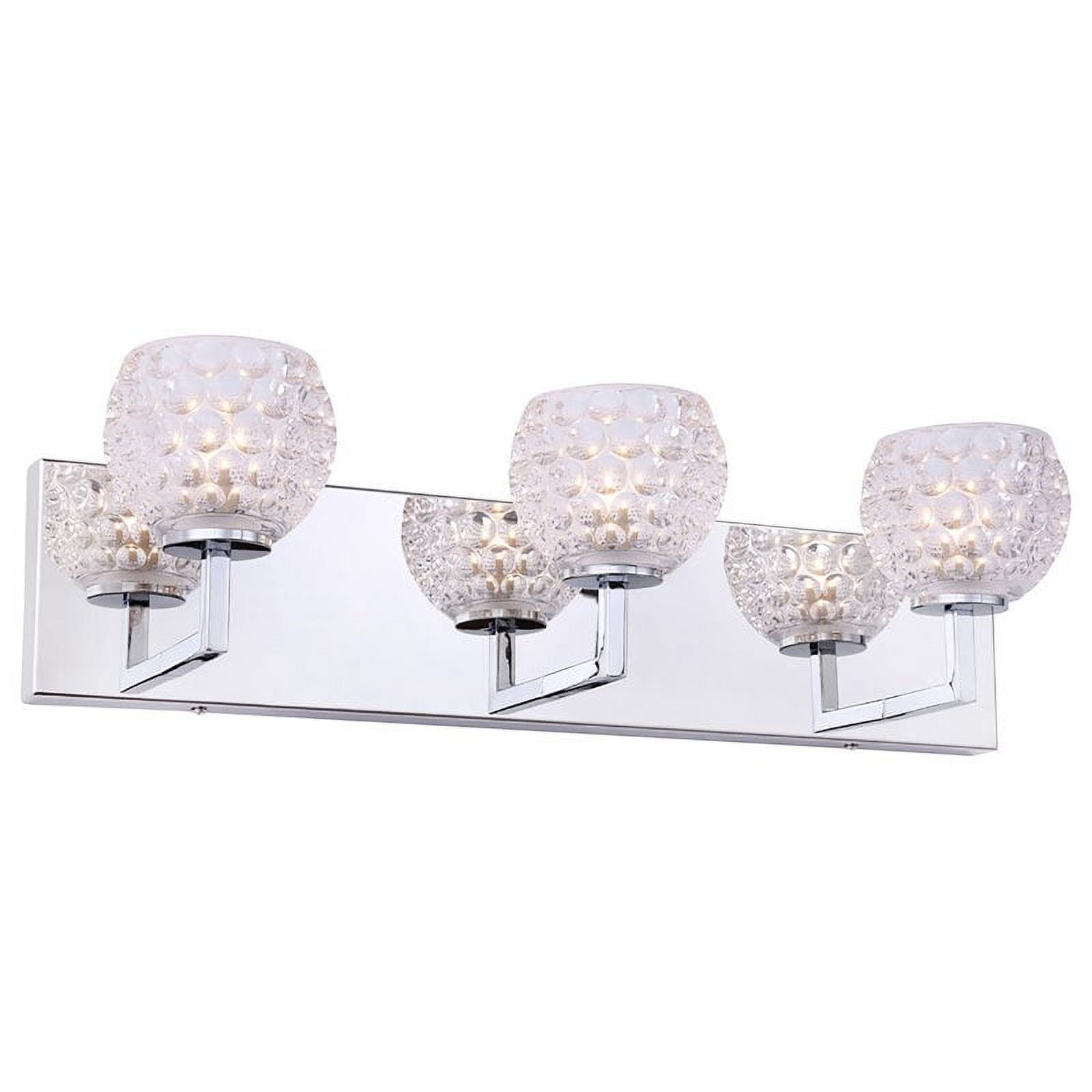 Woodbridge Lighting Elise 3-Light Glass LED Bath Light in Chrome/Clear ...