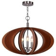 thumbnail image 1 of Woodbridge Lighting Fins Aquatech 3-light Wood Foyer Pendant in Cherry/Nickel, 1 of 4